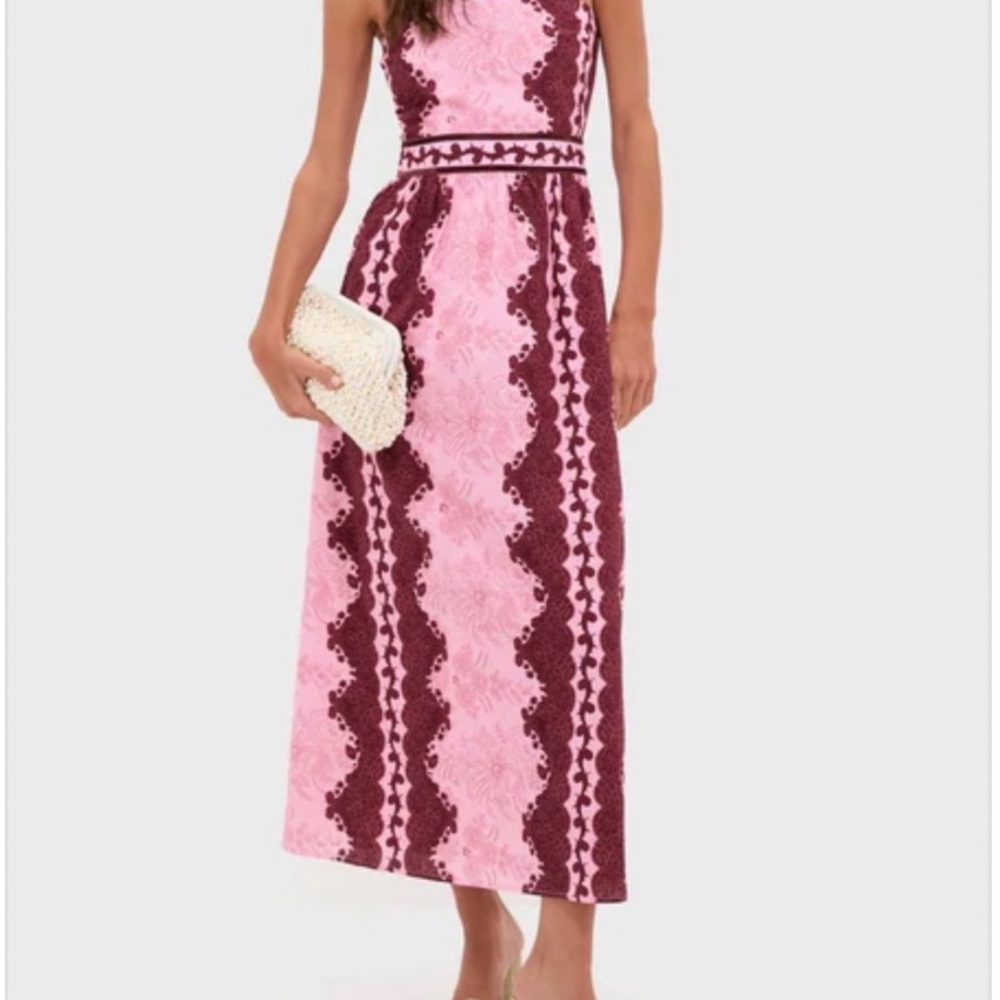 Chic Pink and Burgundy Maxi Dress